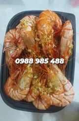 Tôm sú nướng muối ớt – món hải sản Thu Hoài, Nha Trang