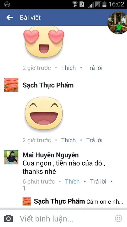 Mai Huyên Nguyễn · Cua: Cua ngon, tiền nào của đó, thanks nhé.