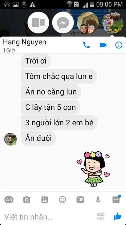 Hang Nguyen · Tôm hùm: Trời ơi, tôm chắc quá luôn em, ăn no căng luôn.