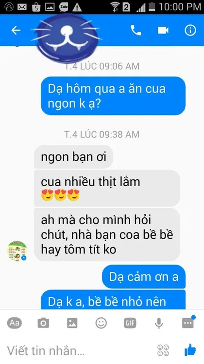 Khách hàng · Cua: Ngon bạn ơi, cua nhiều thịt lắm.