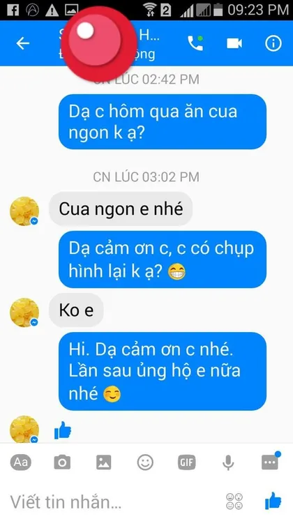 Khách hàng · Cua: Cua ngon em nhé.