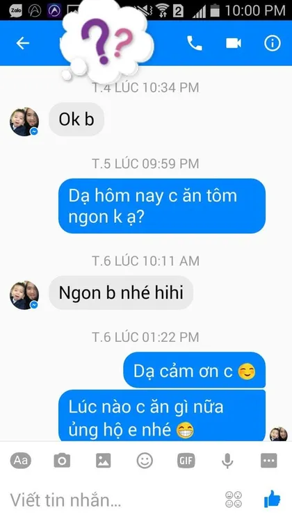 Khách hàng · Tôm: Ngon bạn nhé, hihi.